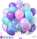 Mermaid Balloons, Sea Balloons 50Pcs 12Inch Iridescent Pink Purple Blue Teal by Sowide