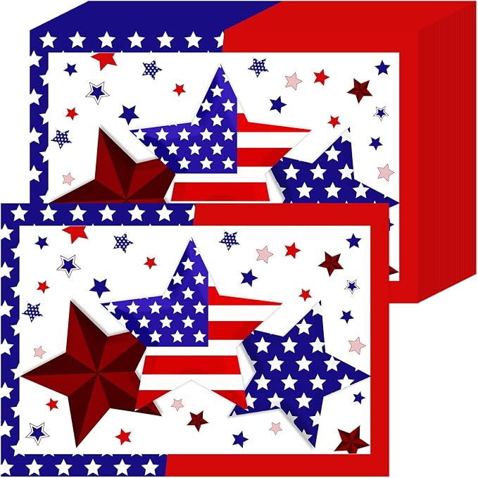 50 Pack Disposable Paper Placemats Patriotic Table Mats by Unknown