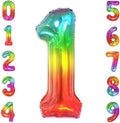 SUWEN Rainbow Number 1 Balloon 40 Inch, Big Colorful Balloons 0-9 | Large by SUWEN