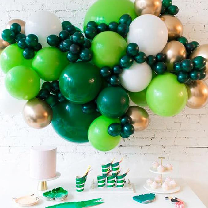 PartyWoo Dark Green Balloons 101pcs Emerald Hunter Forest Green Color | 12 Inch - Image 7