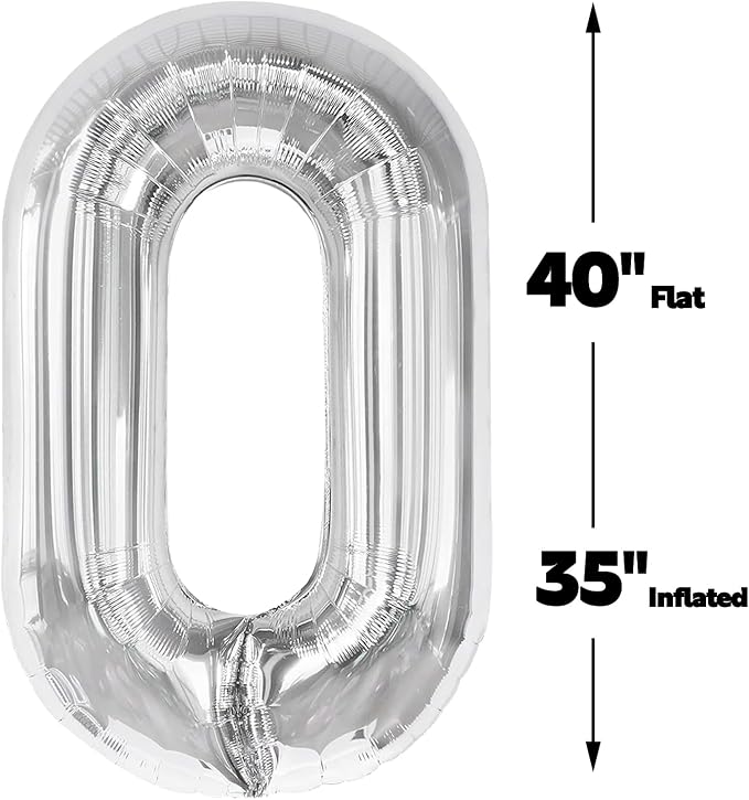 Silver 40 Inch 20 Number Balloons, 20 Decorations - Image 3