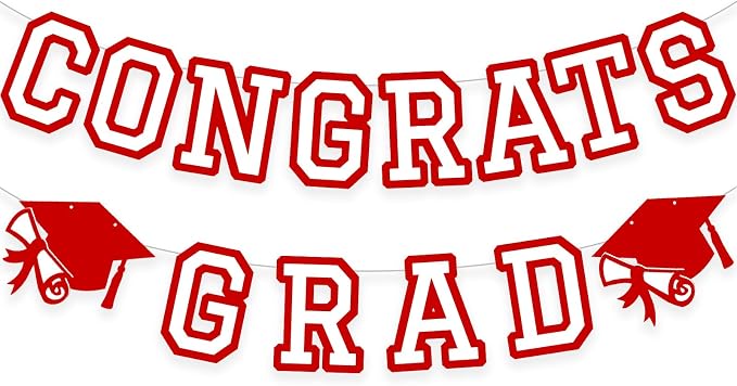 Congrats Grad Banner Graduation Party Banner Decoration Hanging Garland High by Unknown