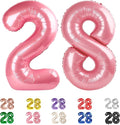 Number 28 Balloon 40Inch for 28 Year Old Birthday Decorations, Pearl Pink | by Mluchee