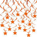 BEISHID Orange Stars Hanging Swirls Pre-Strung Stars Hanging Decorations by Beishida