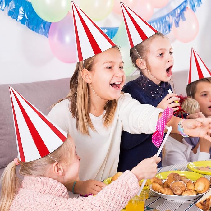 Watersay 24 Pcs Themed Party Hats Theme Cone Paper Hats - Image 5