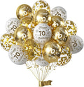 White Gold 70th Birthday Balloons Pack of 15 Men Women Happy 70th Birthday by Hongplus