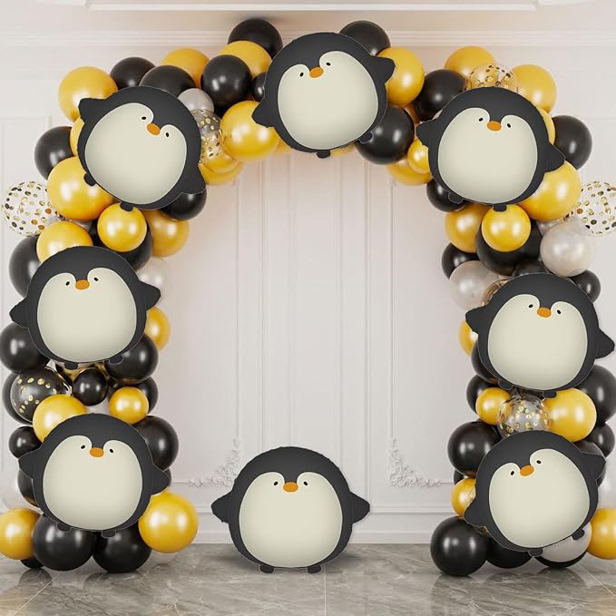 8PCS Cute Penguin Balloons Set, Large 21" Penguin Foil Balloons - Image 4