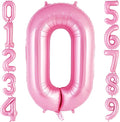 Pink Number 0 Balloon 40 Inch, Big Large Foil Helium Number Balloons, Jumbo by AIQINHU