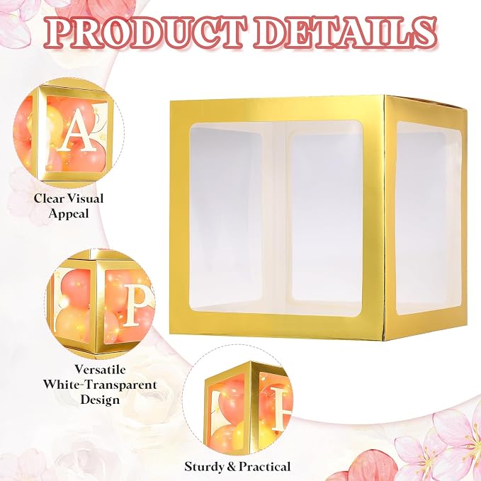 uxcell 6 Pcs Party Balloon Boxes, Transparent Balloon Boxes - Image 3