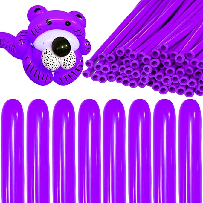 260 Purple Long Balloons for Balloon Garland Thickening Skinny Latex Twisting by Kawkalsh