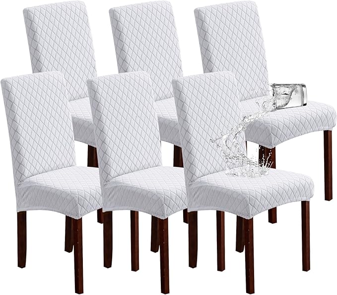 Waterproof Dining Room Chair Covers Set of 6 Slipcovers by Genina