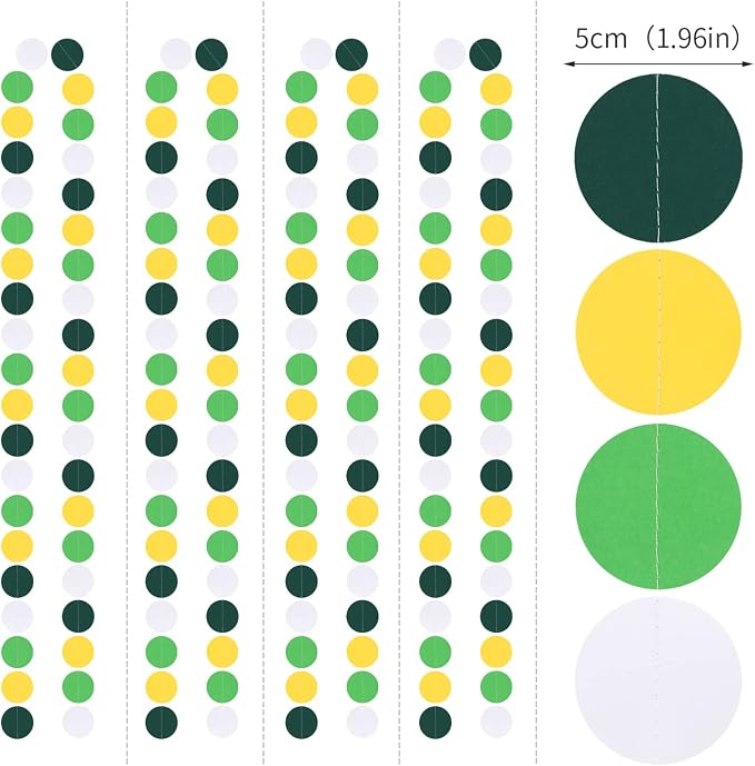 Yellow Green White Party-Decorations Garland - 52Ft Spring Summer Hanging Paper - Image 2