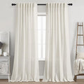 Cream Linen Back Tab Curtains 85 Inch Length by Nanspring