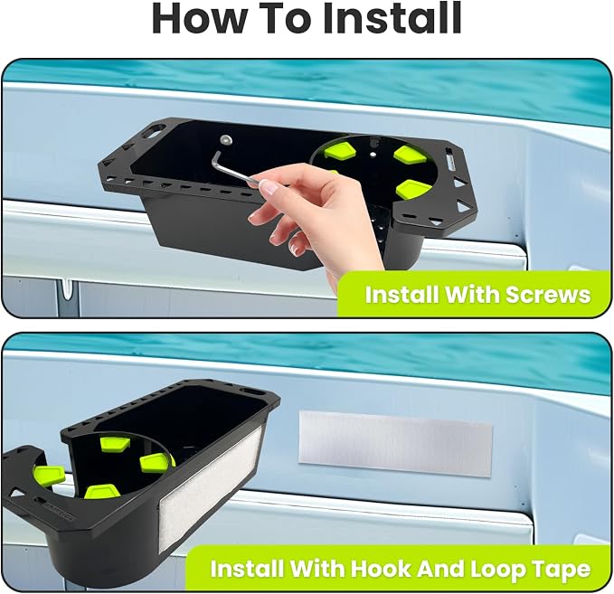 Gocozer Boat Cup Holder with Rubber Tab, Universal Boat Storage Organizer - Image 2