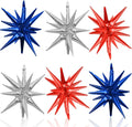 HILAVO 6PCS Star Balloons, 22Inch Huge Red Blue White Star Balloons Spike Cone by HILAVO