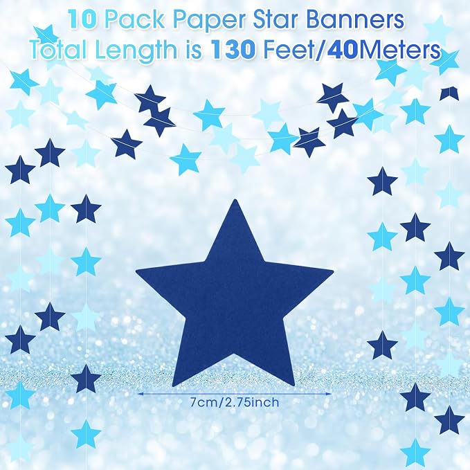 Patelai Glitter Star Garland Banner 2026 Graduation Decor 130 Feet Star Hanging - Image 2
