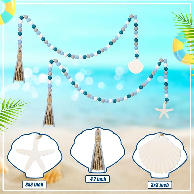 Janinka 2 Pcs Farmhouse Seashell Bead Garland - Image 5