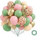 12inch Safari Balloons with Green Pink Nude Metallic Gold Confetti Balloons | by Vicduotex