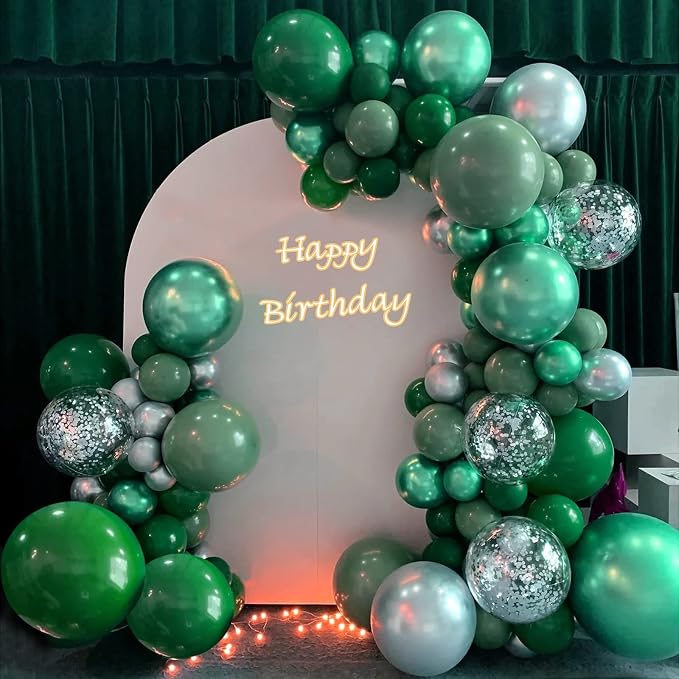 FOTIOMRG 120pcs 5 inch Dark Green Balloons | Birthday, Graduation, Baby Shower - Image 6