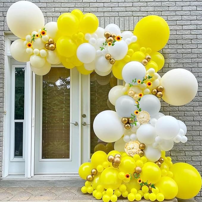 Yellow Balloons Different Sizes 135pcs 18 12 10 5 Inch Yellow Balloon Arch Kit - Image 4