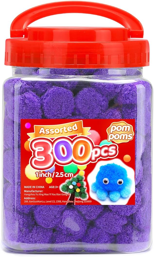 Iooleem Purple Pom Poms, Pom Poms by IOOLEEM