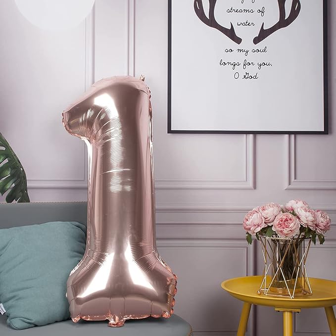 Jonhamwelbor 17 Number Balloons Rose Gold Big Giant Jumbo Number 17 or 71 Foil - Image 3