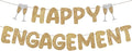Pre Strung Happy Engagement Banner Glitter Engagement Party Decorations by Breling