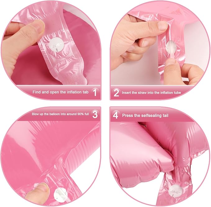 Pink Crown Number 1 Balloon 40 inch, Big Pink 1st Birthday Party Decorations | - Image 3