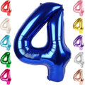 4 Balloon Numbers Birthday Decorations, 40In Navy Blue Balloons by Mluchee