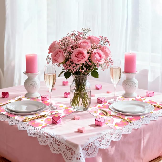 Sweet Hearts Valentine's Day Placemats, Wedding Party Dinner Romantic Dining - Image 5