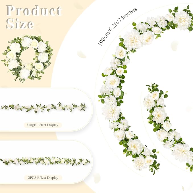 Findosom Total 12.4Ft Artificial Flowers Garlands - Image 5