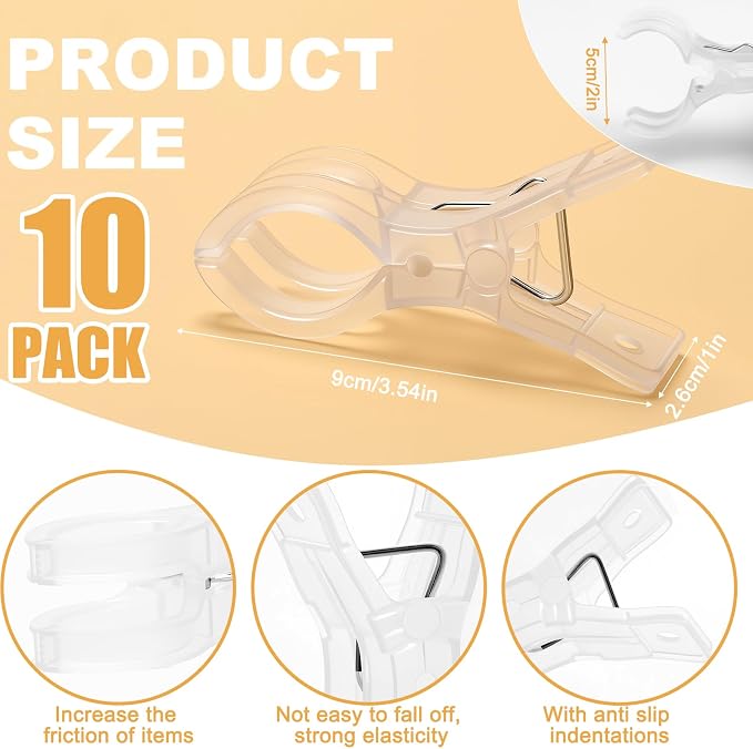 10 Pack 3.5" Clips for Balloon Arch, Decoration and Backdrop Fixed | Transparent - Image 2