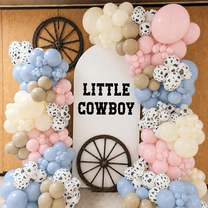 Cow Print Balloons, 12 Inch Baby Pink Blue Cow Print Latex Balloons - Image 3