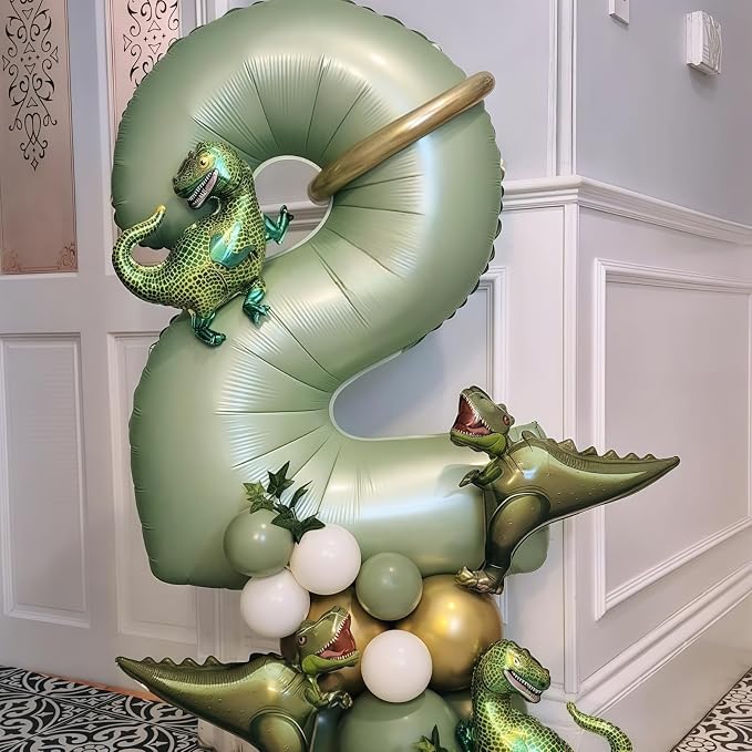 Sage Green 5 Number Balloon, Olive Green 5 Balloons 40 Inch Large Helium Foil - Image 5