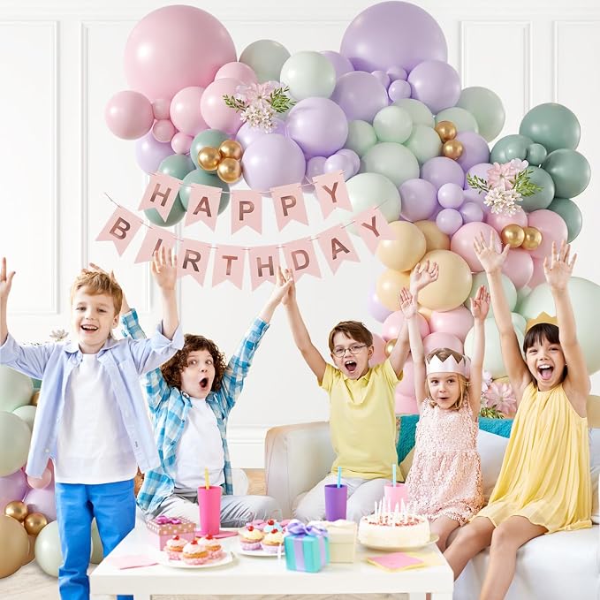 157pcs Pastel Pink and Purple Balloon Arch Garland Kit - Image 6