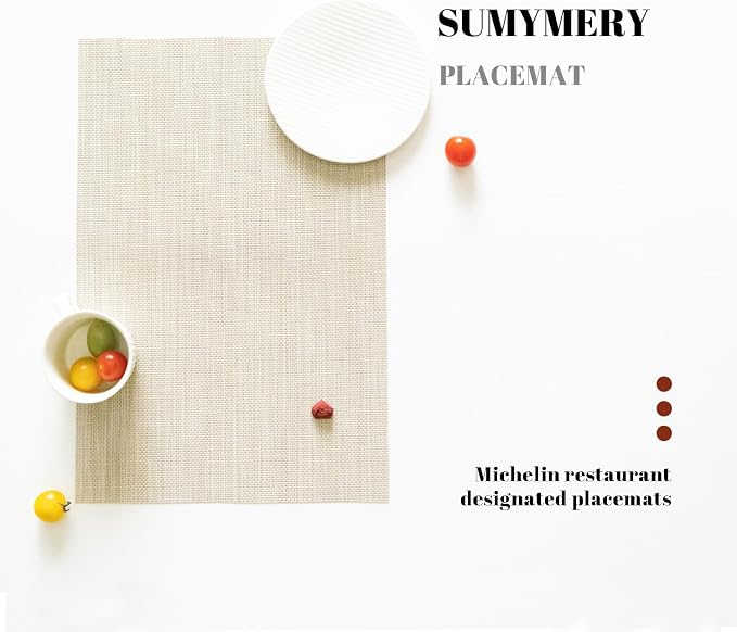 Placemats Set of 4 Vinyl/Plastic Woven Place Mats - Image 5