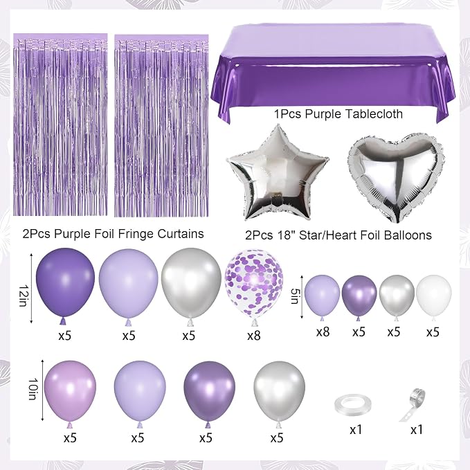 Amandir Purple Birthday Decorations - Image 2