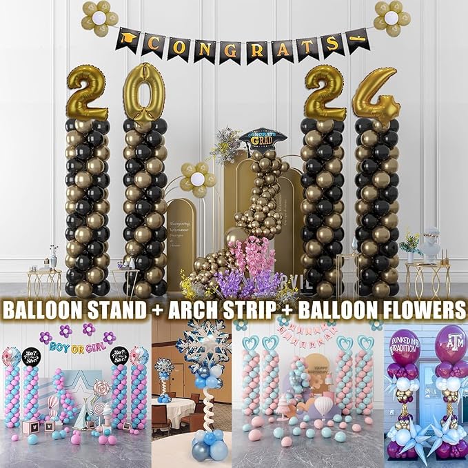 Balloon Column Stand Kit Set of 4, 7ft Height Adjustable Balloon Arch Kit - Image 4