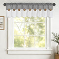 Farmhouse Valance Curtains, Boho Cotton Linen Kitchen Valance, Rustic Button by FRAMICS