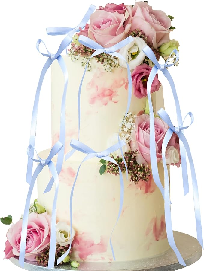 Ephlyn 30Pcs Bow Cupcake Toppers Valentine's Bowknot Ribbons Coquette Bow High - Image 3