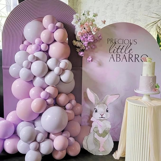 Voircoloria 90pcs Lilac Balloons Garland Arch Kit, 18 12 10 5 Inch | - Image 4
