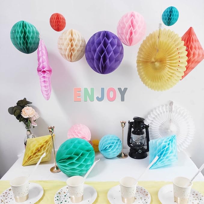 20Pcs Multi-Color Paper Honeycomb Decoration Kit - Image 3