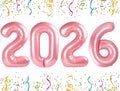 2026 Balloon Numbers Party Decorations, 40In Pearl Pink Balloons | Eye-catching by Mluchee