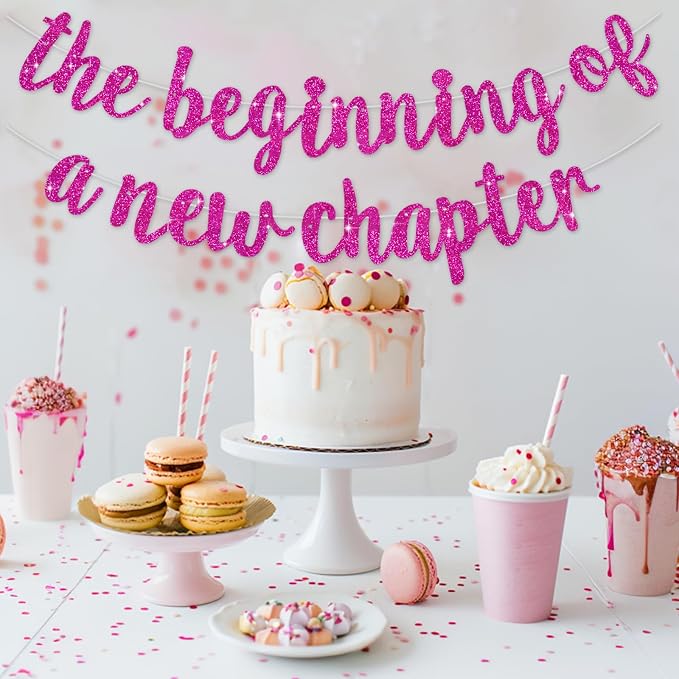BEISHIDA Rose Red Pre-Strung Glitter The Beginning of A New Chapter Banner | - Image 4