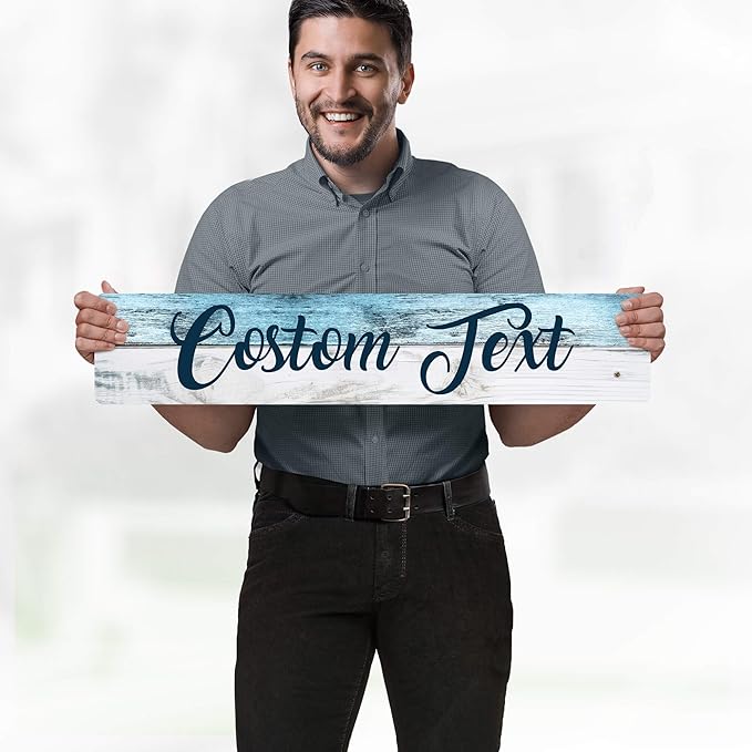 Custom Sign, Custom Street Sign, 11 Font Colors, 13 Font Styles, 4 Hole Options, 22 Sizes, 6x30 Inches, Rust Free DiBound, Fade Resistant, Made in USA by My Sign Center (Coastal)