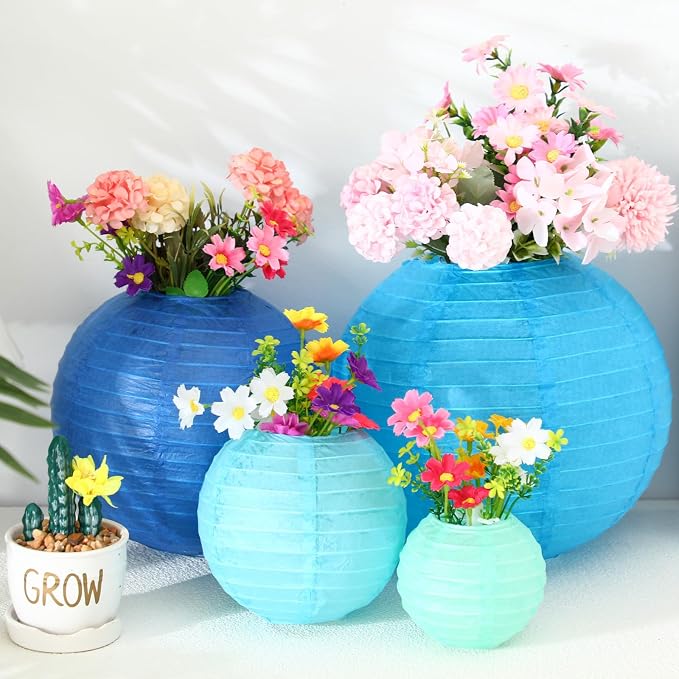 Treela 48 Pcs Paper Lanterns Party Decorations Chinese Lanterns Round Paper - Image 4