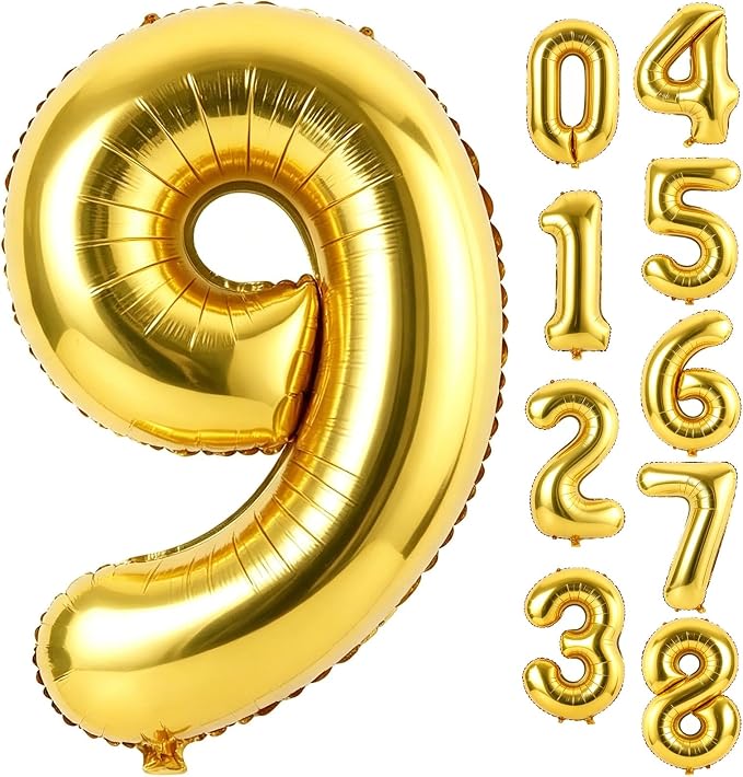 40 Inch Gold Number 9 Foil Balloon by Unknown