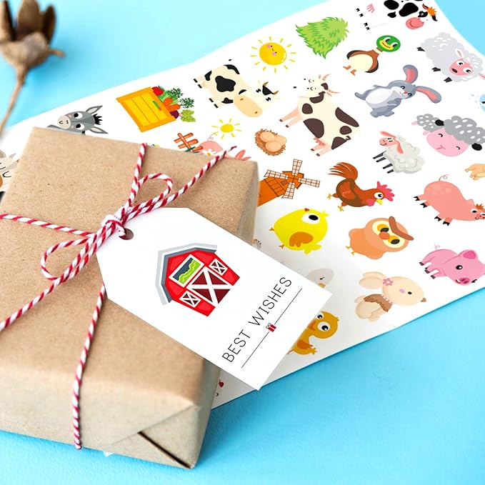 Farm Animal Stickers Cute Farm Barnyard Cow Sheep Horse Decal Sticker 875 Counts Party Gifts Goodie Bags Decor School Reward Birthday Party Favors Water Bottle Sticker Laptop Invitation Decor