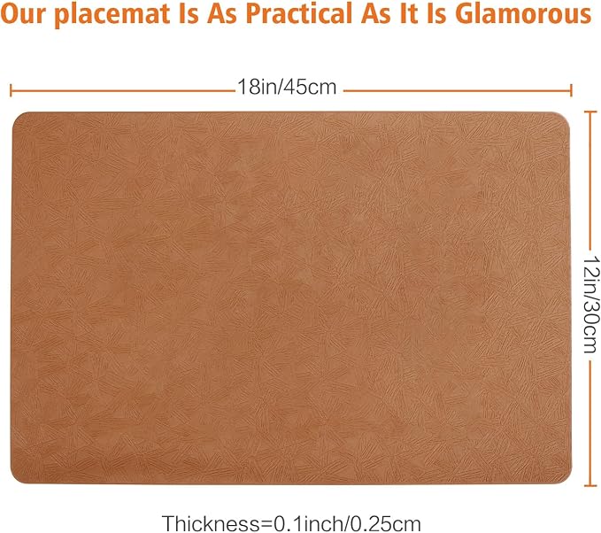 Vinyl Placemats Set of 12 Heat Resistant Easy Clean Non-Slip Place Mats - Image 2