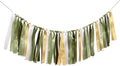 Sage Green and Gold Ribbon Tassel Garland Banner | Wild One Birthday Party by Unknown